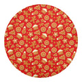 Xmas Gingerbread Pattern Print Round Blanket