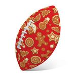 Xmas Gingerbread Pattern Print Rugby Ball