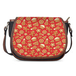 Xmas Gingerbread Pattern Print Saddle Bag
