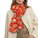 Xmas Gingerbread Pattern Print Scarf