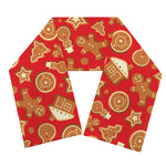 Xmas Gingerbread Pattern Print Scarf