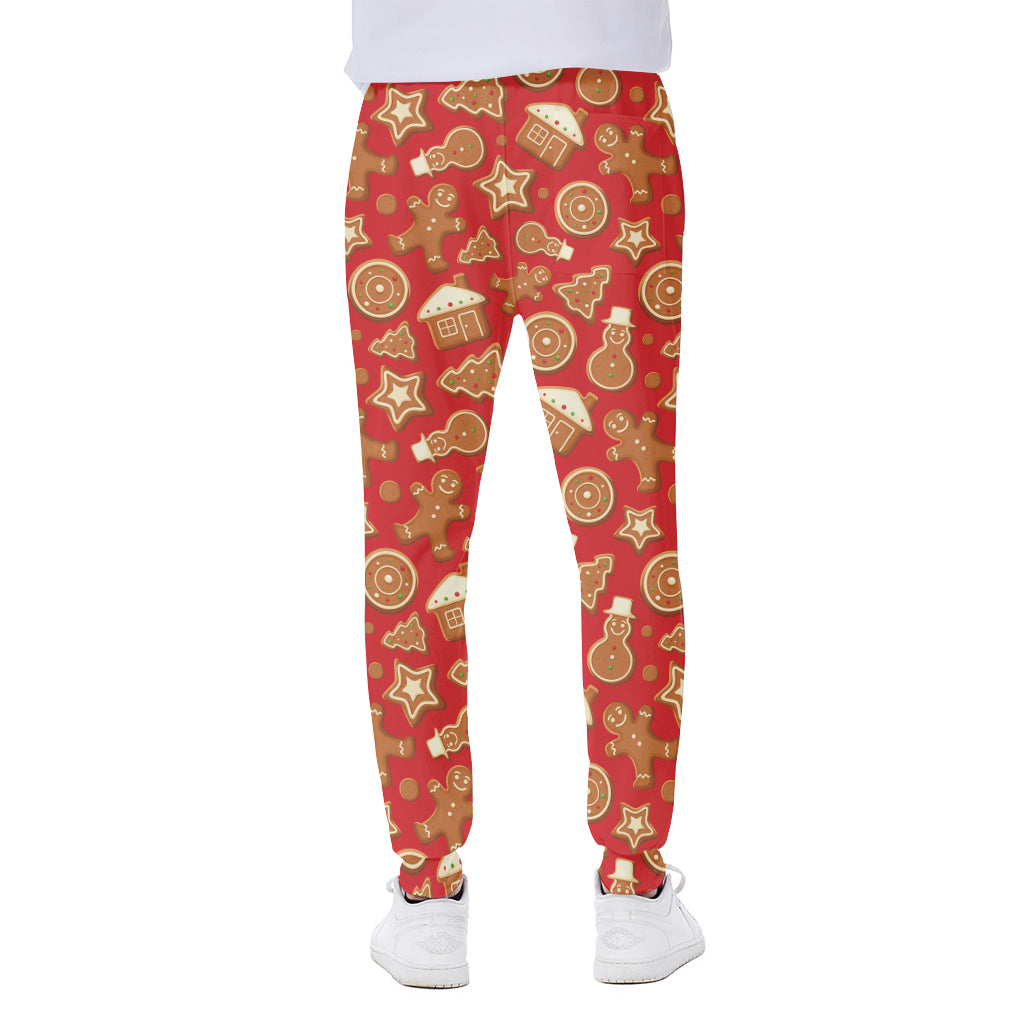Xmas Gingerbread Pattern Print Scuba Joggers