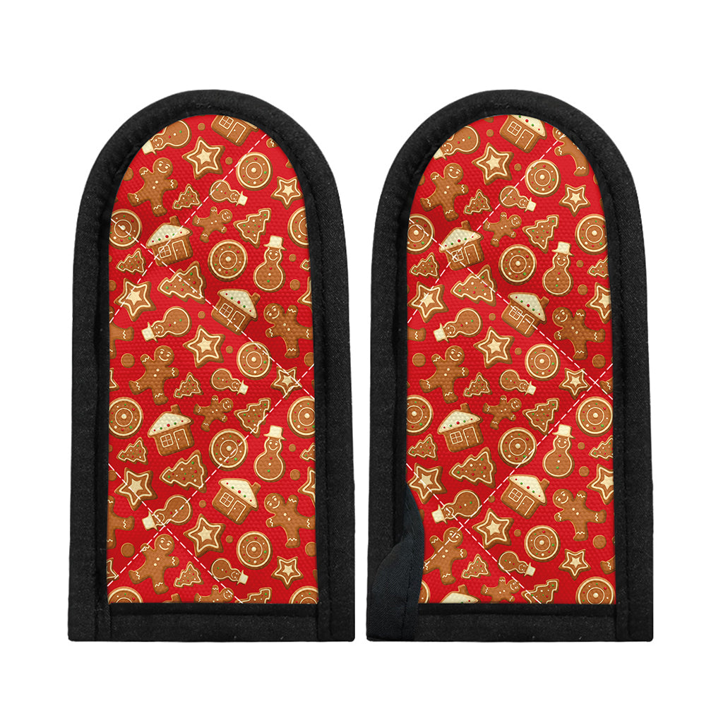 Xmas Gingerbread Pattern Print Skillet Handle Cover