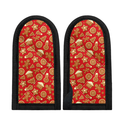 Xmas Gingerbread Pattern Print Skillet Handle Cover