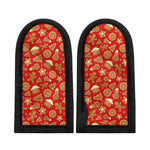 Xmas Gingerbread Pattern Print Skillet Handle Cover