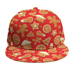 Xmas Gingerbread Pattern Print Snapback Cap