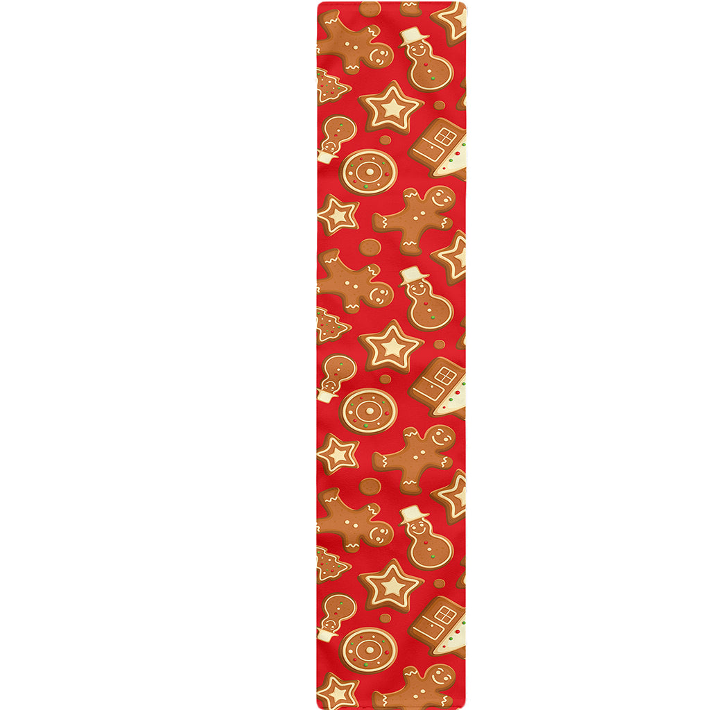 Xmas Gingerbread Pattern Print Table Runner