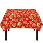 Xmas Gingerbread Pattern Print Tablecloth