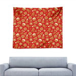 Xmas Gingerbread Pattern Print Tapestry