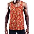 Xmas Gingerbread Pattern Print Men's Workout Tank Top