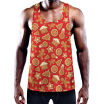 Xmas Gingerbread Pattern Print Training Tank Top