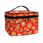 Xmas Gingerbread Pattern Print Travel Makeup Bag
