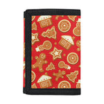 Xmas Gingerbread Pattern Print Trifold Wallet