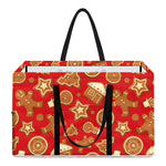 Xmas Gingerbread Pattern Print Utility Tote Bag