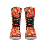 Xmas Gingerbread Pattern Print Winter Boots