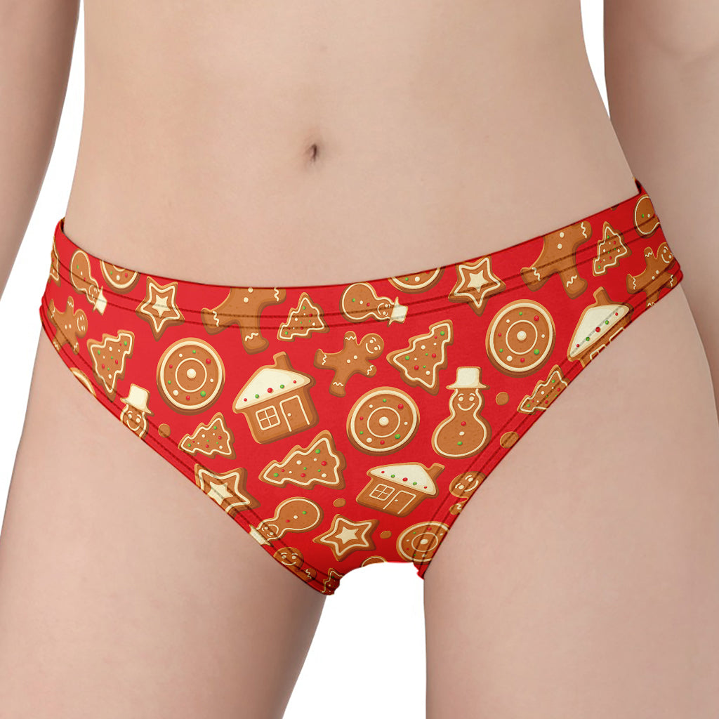 Xmas Gingerbread Pattern Print Women's Panties