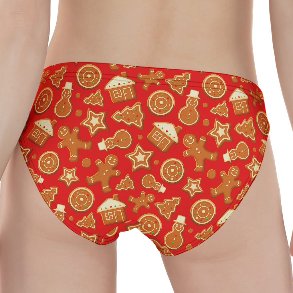 Xmas Gingerbread Pattern Print Women's Panties