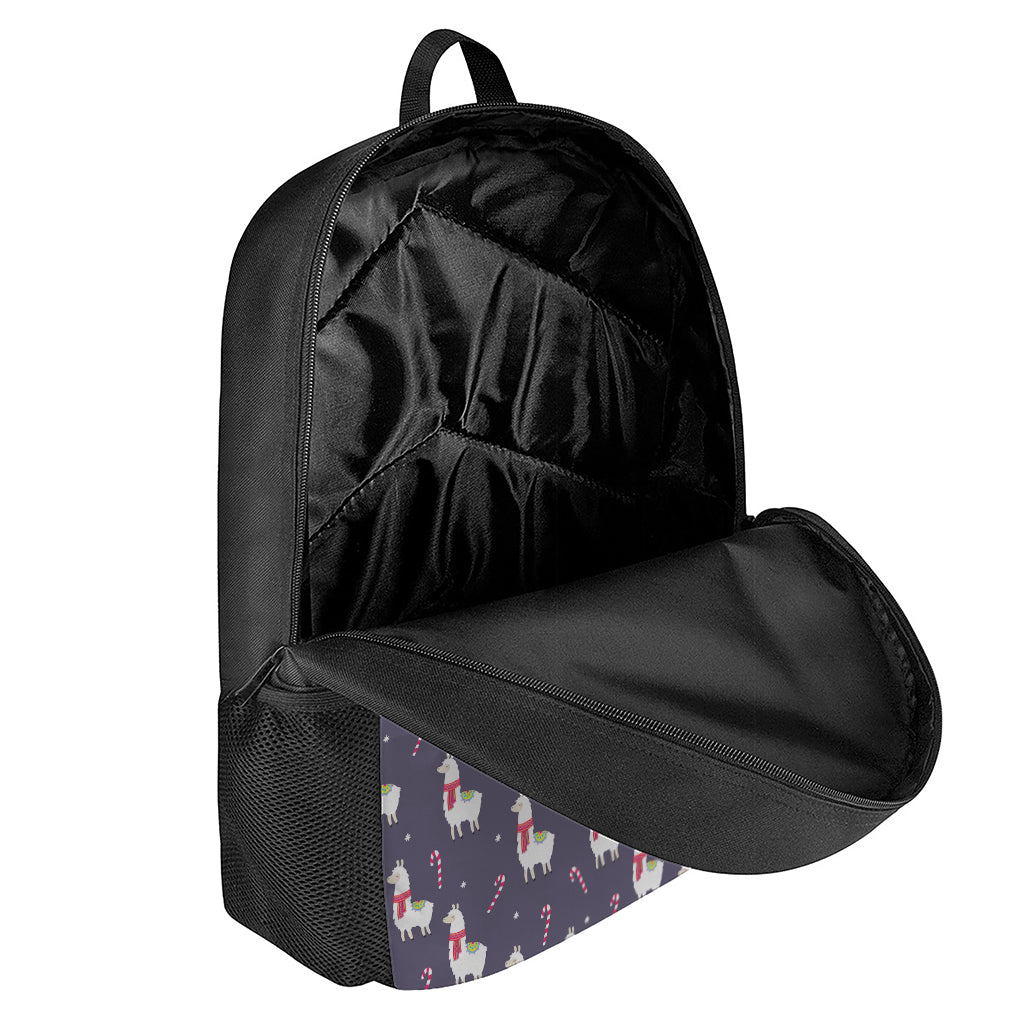 Xmas Llama Pattern Print 17 Inch Backpack
