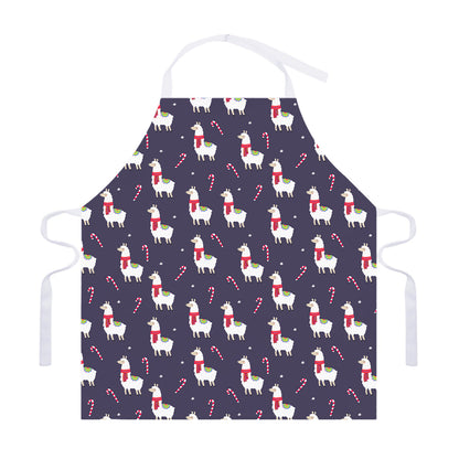 Xmas Llama Pattern Print Adjustable Apron