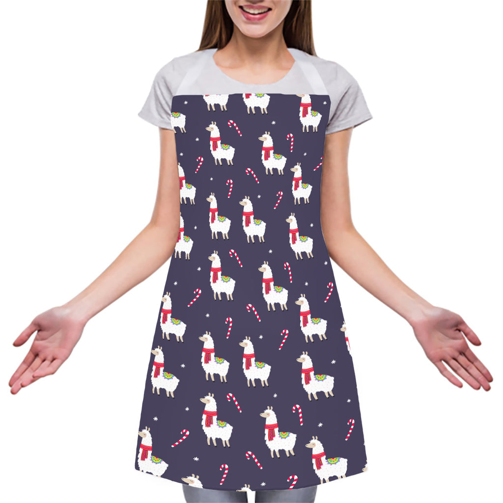 Xmas Llama Pattern Print Adjustable Apron