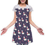 Xmas Llama Pattern Print Adjustable Apron