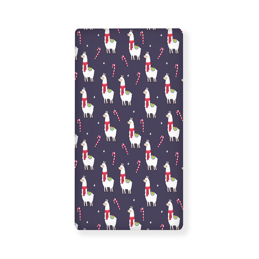 Xmas Llama Pattern Print Baby Crib Sheet