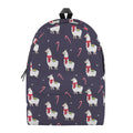 Xmas Llama Pattern Print School Backpack