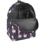 Xmas Llama Pattern Print Backpack