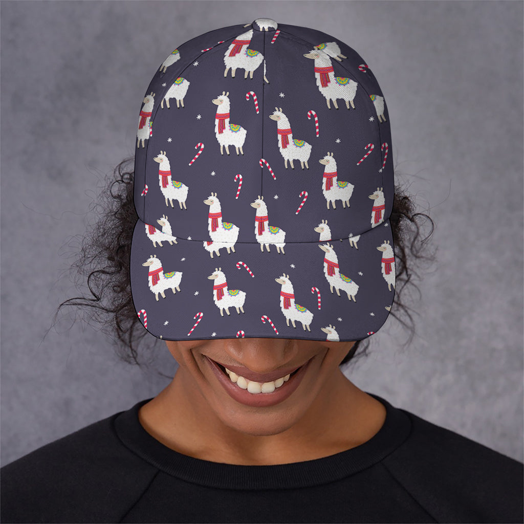 Xmas Llama Pattern Print Baseball Cap