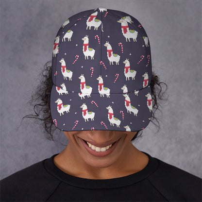 Xmas Llama Pattern Print Baseball Cap