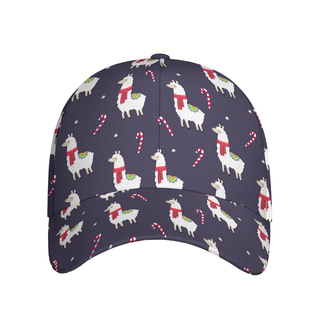 Xmas Llama Pattern Print Baseball Cap