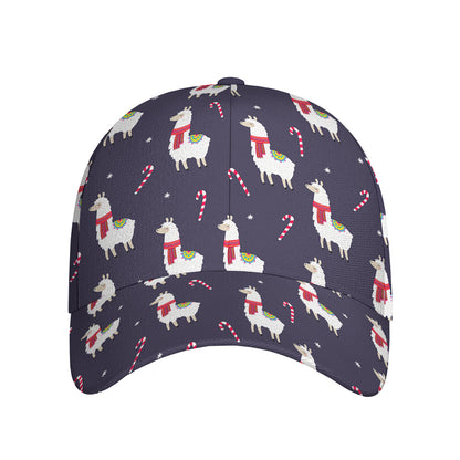 Xmas Llama Pattern Print Baseball Cap