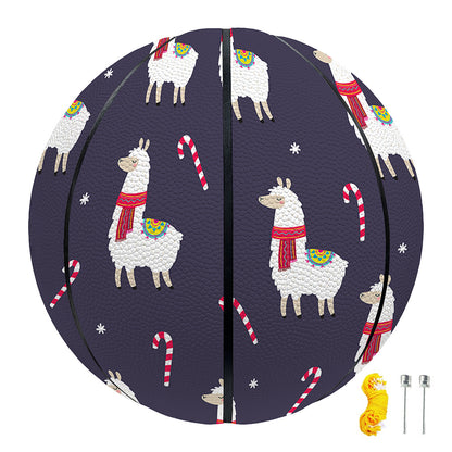Xmas Llama Pattern Print Basketball