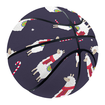 Xmas Llama Pattern Print Basketball