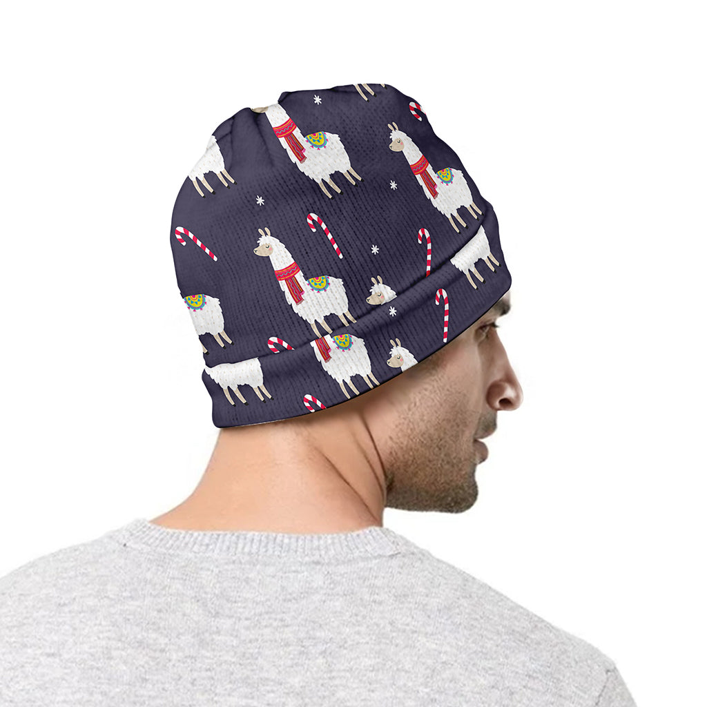 Xmas Llama Pattern Print Beanie