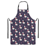 Xmas Llama Pattern Print Bib Apron With Pocket