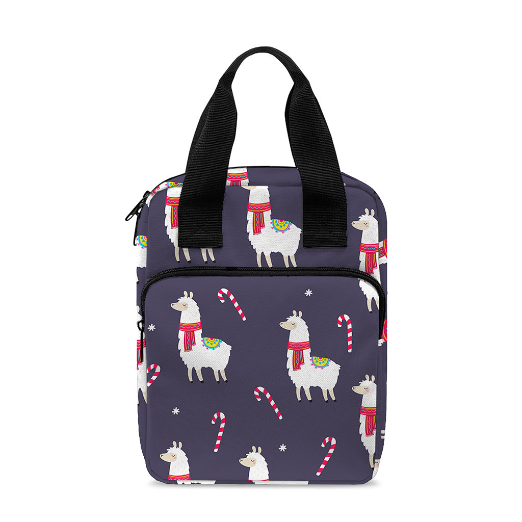 Xmas Llama Pattern Print Bible Tote Bag