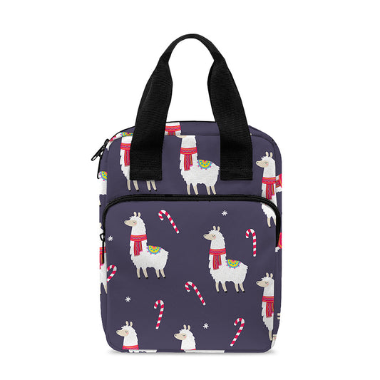 Xmas Llama Pattern Print Bible Tote Bag