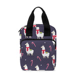 Xmas Llama Pattern Print Bible Tote Bag