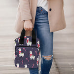Xmas Llama Pattern Print Bible Tote Bag