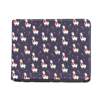 Xmas Llama Pattern Print Bifold Wallet