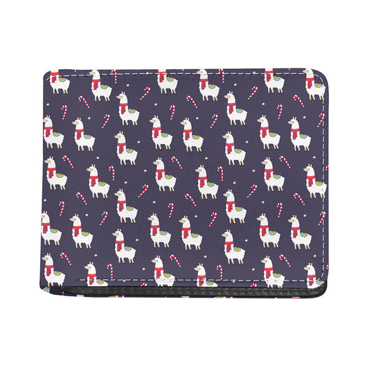 Xmas Llama Pattern Print Bifold Wallet