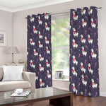 Xmas Llama Pattern Print Blackout Grommet Curtains