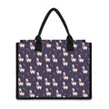 Xmas Llama Pattern Print Canvas Tote Bag