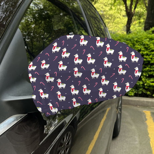 Xmas Llama Pattern Print Car Side Mirror Covers