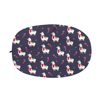 Xmas Llama Pattern Print Car Side Mirror Covers