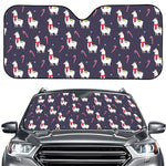 Xmas Llama Pattern Print Car Windshield Sun Shade