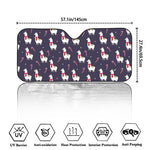 Xmas Llama Pattern Print Car Windshield Sun Shade