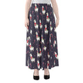 Xmas Llama Pattern Print Chiffon Maxi Skirt