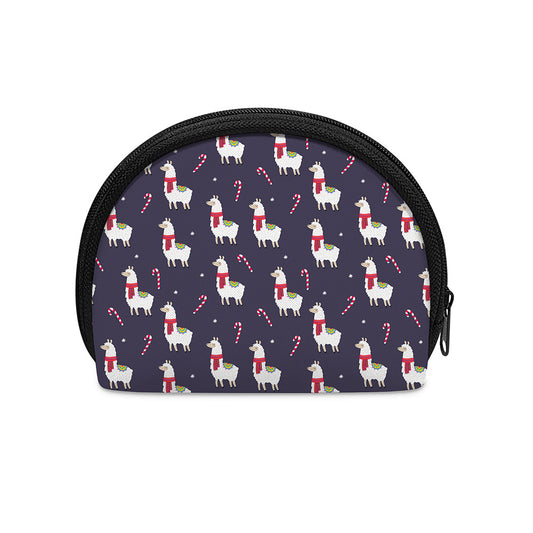 Xmas Llama Pattern Print Coin Purse